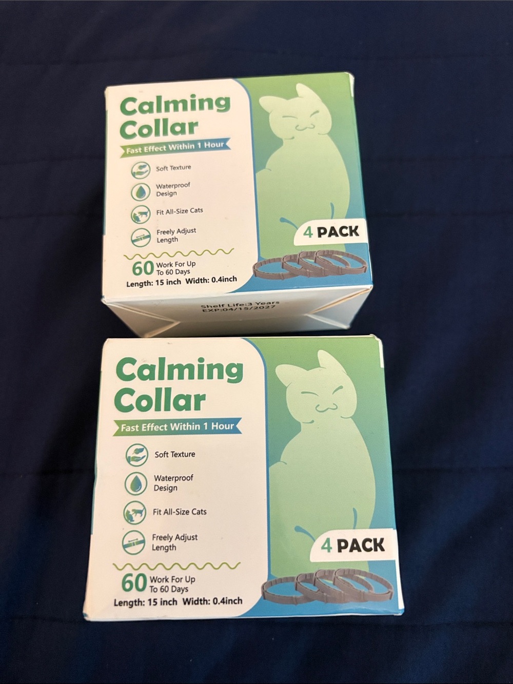 2x Cat Calming Collar 4 pack in each for Cats Adjustable Lengths